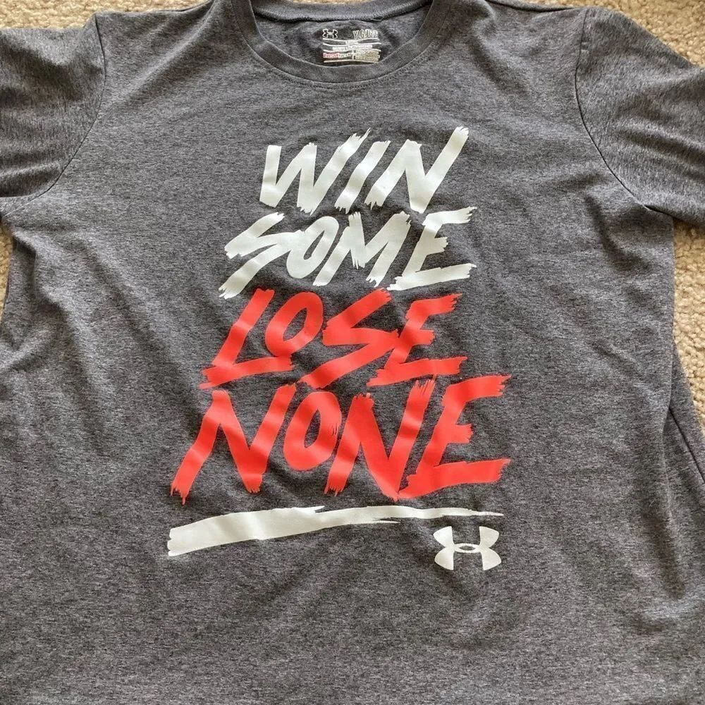 Boys Gray Under Armour Win Some Lose None Tshirt